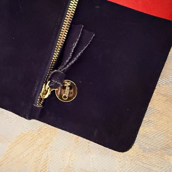 Clare V. Navy and Red stripe fold over clutch - Picture 3 of 5